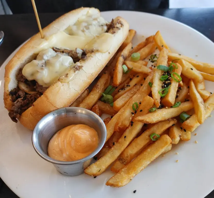 Philly cheesesteak with korean aoli sauce