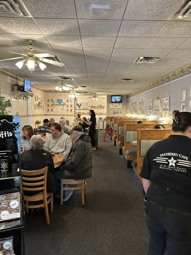 The downstairs eating area