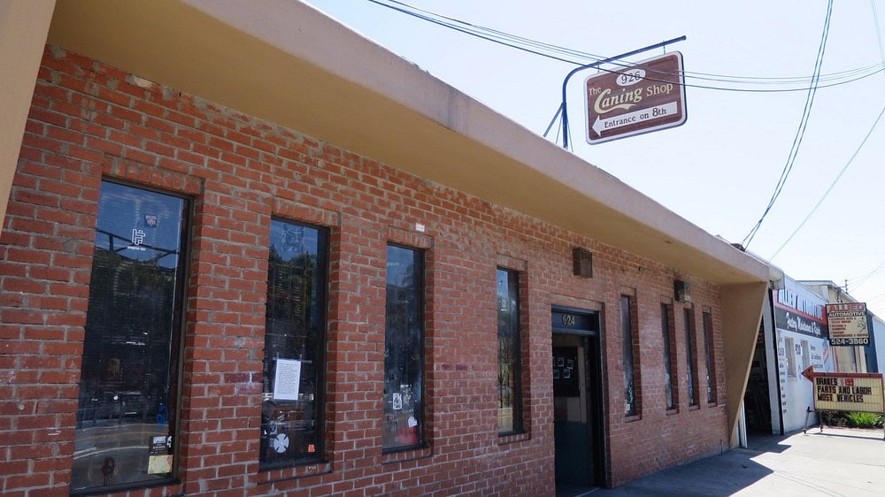 Exterior brick building of 924 Gilman music venue.