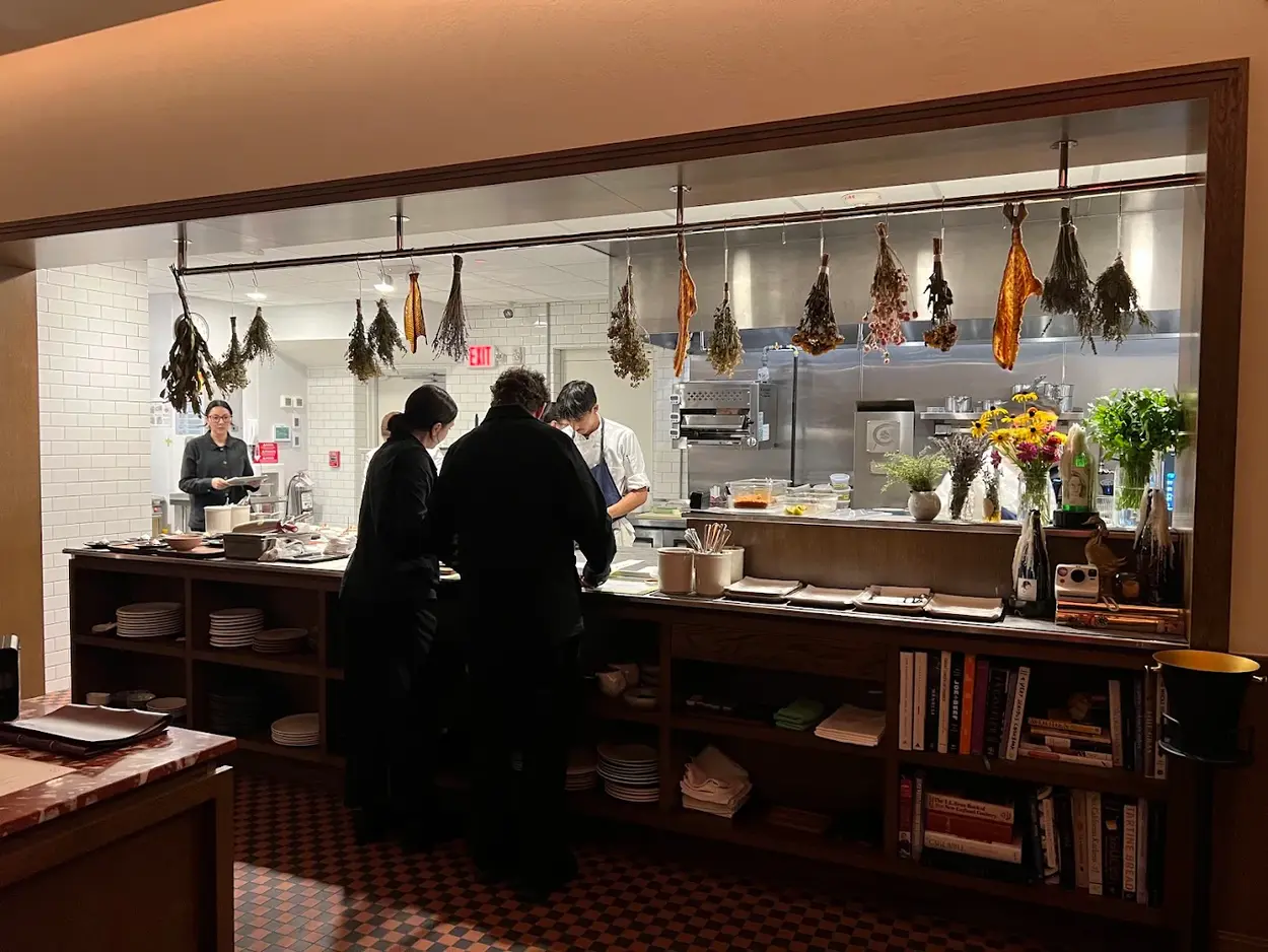 The open kitchen at Claudine in Rhode Island