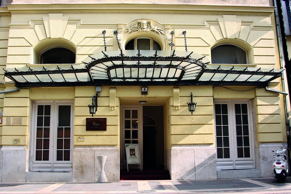 Entrance to the historic Danube Palace building.