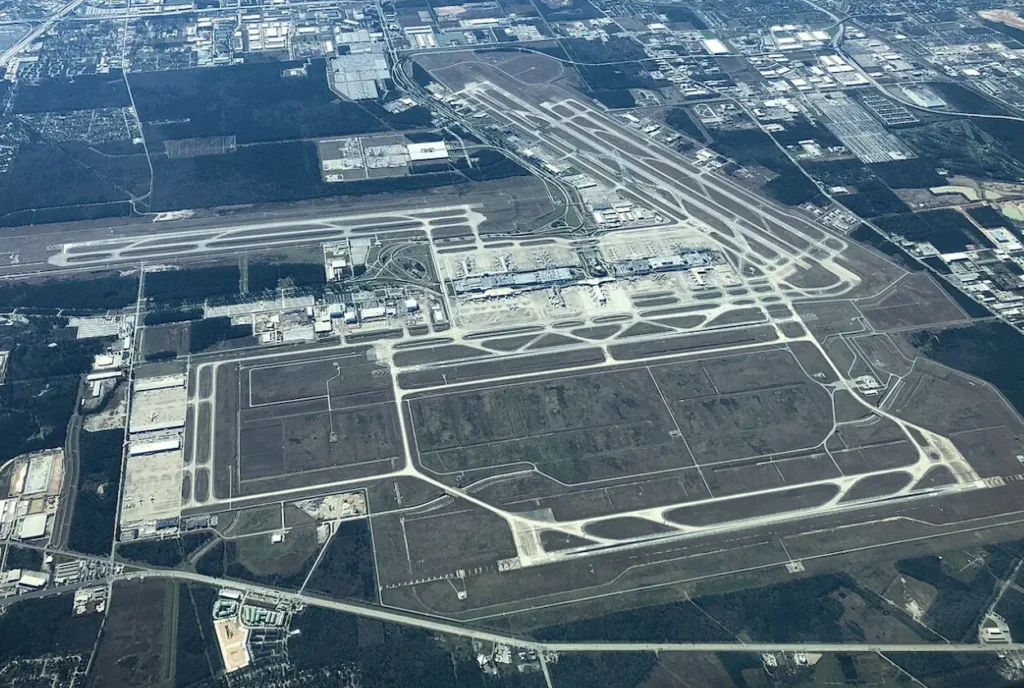 Aerial view of George Bush International Airport (IAH)