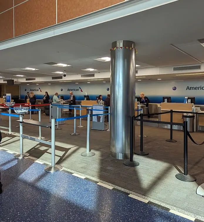 Terminal C check-in hall for American, taken on the day before closing.