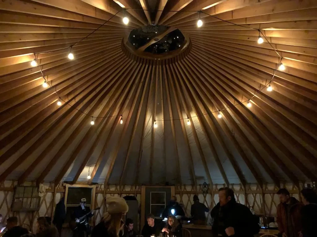 Inside Montana Dinner Yurt
