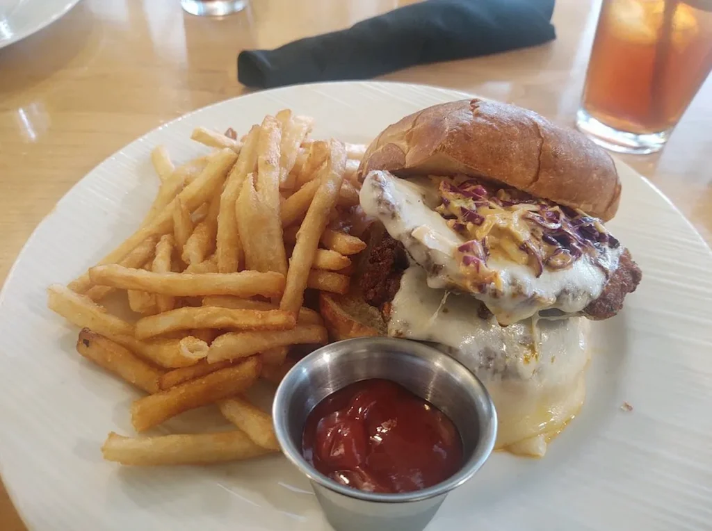 Burger and fries at Albert's Restaurant