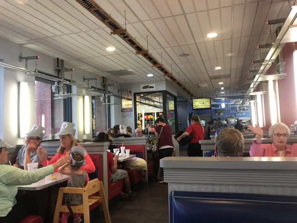 Dining area at Fritz's Railroad Restaurant