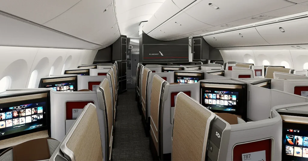 American Airlines Flagship Suite cabin layout on a Boeing 787
