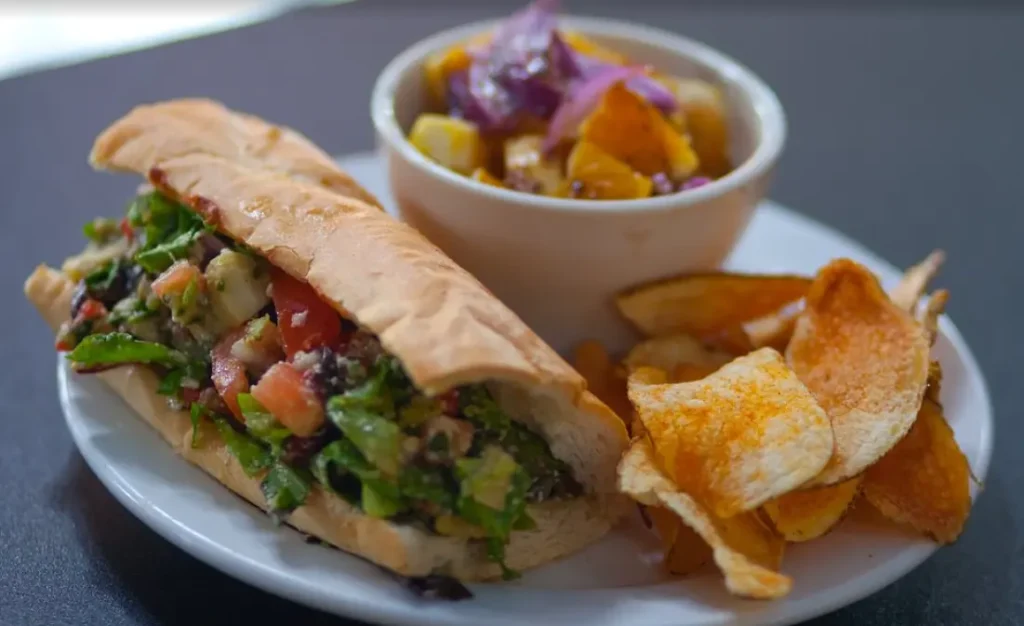 Mixed salad sandwich