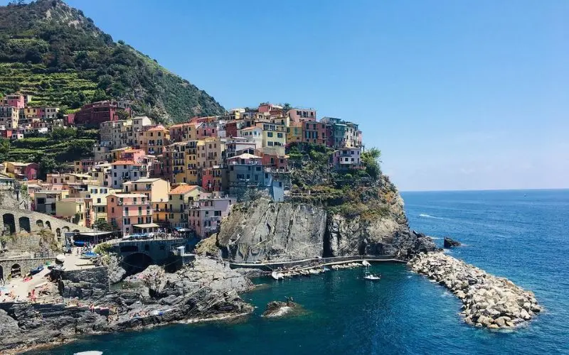 Colorful cliffside houses in Cinque Terre, Italy.