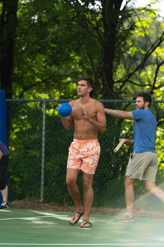 Me playing dodgeball at Camp Wylo