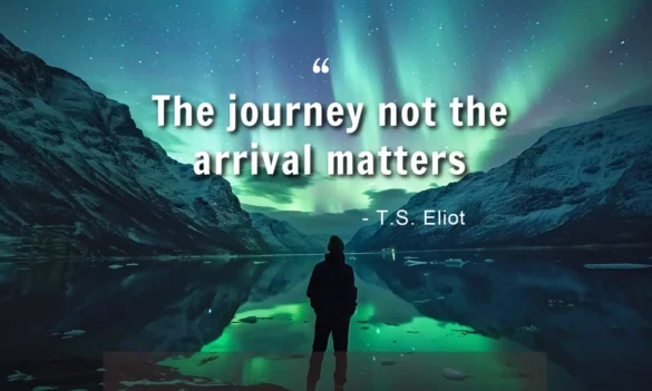 Northern Light view with text overlay saying inspirational travel quotes