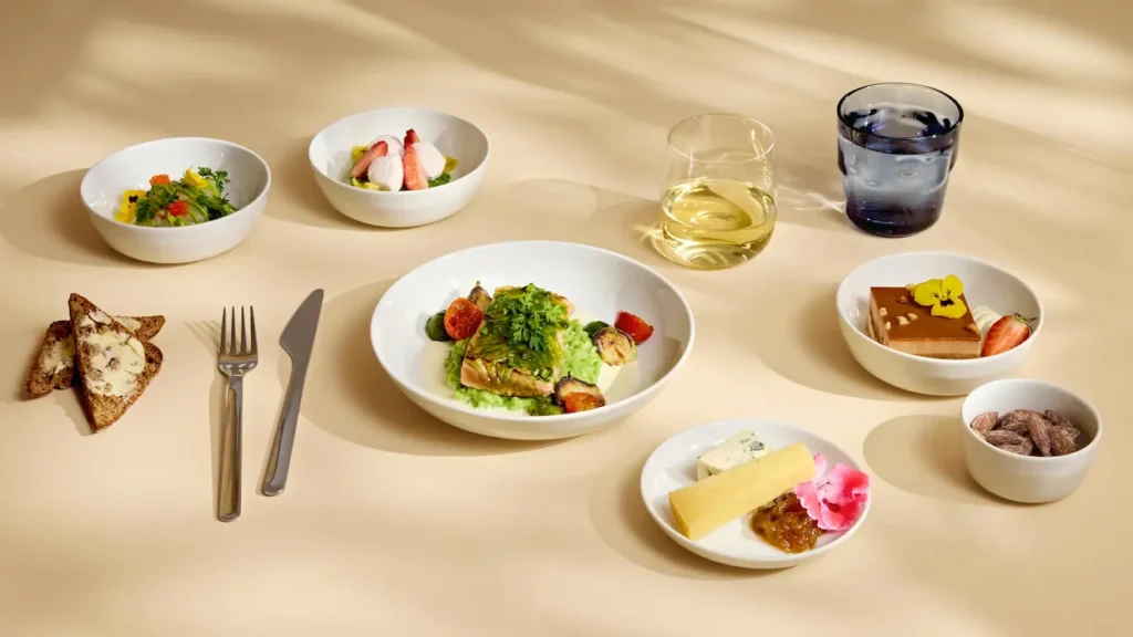 Finnair’s long-haul business class dining features Nordic flavors