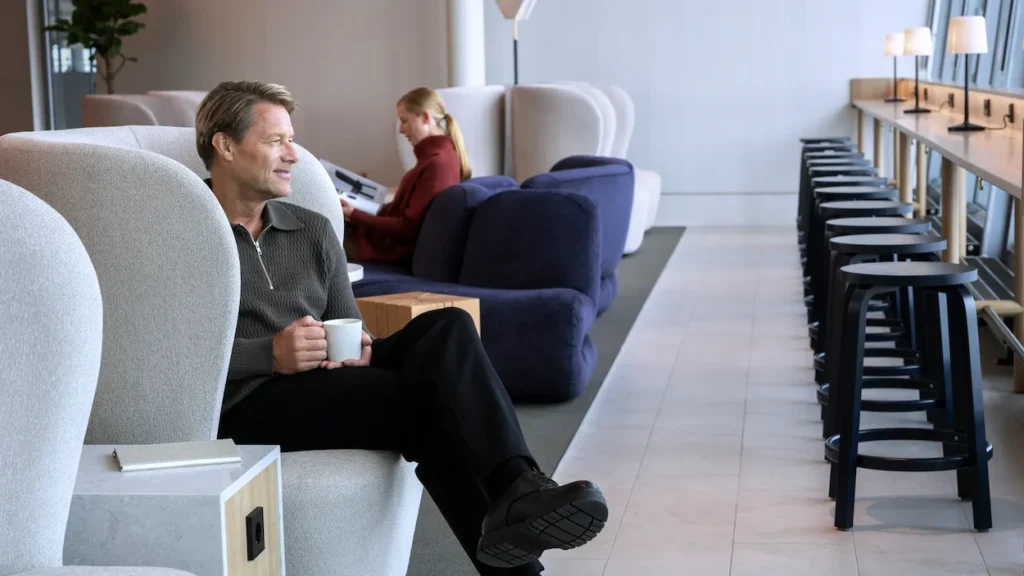 Finnair’s premium lounge combines Nordic comfort with warm hospitality