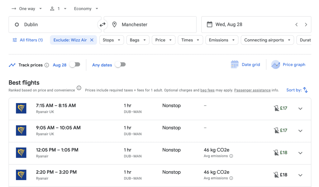 Manchester airfare deals
