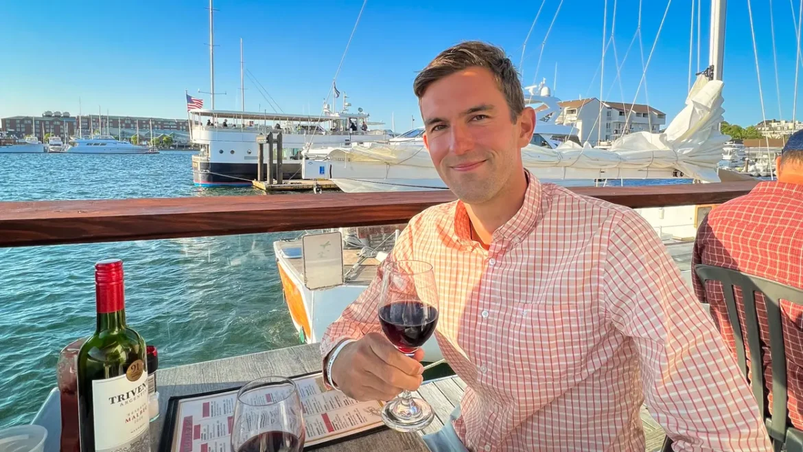 Photo of me at a waterfront restaurant in Rhode Island