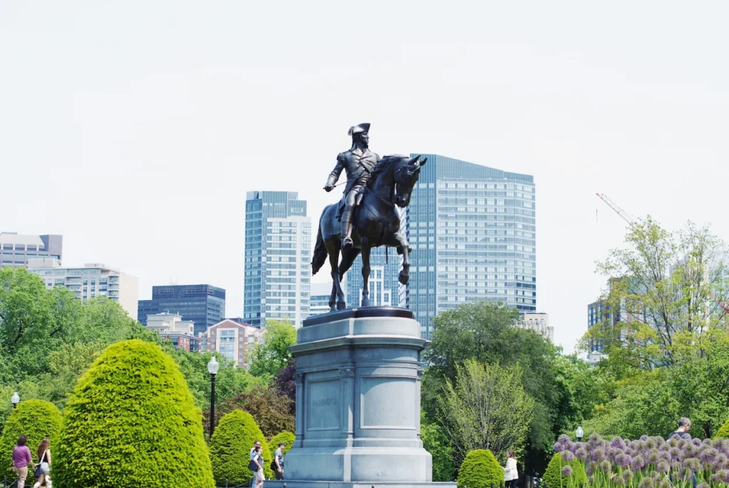 George Washington equestrian statue in the Boston Public Garden