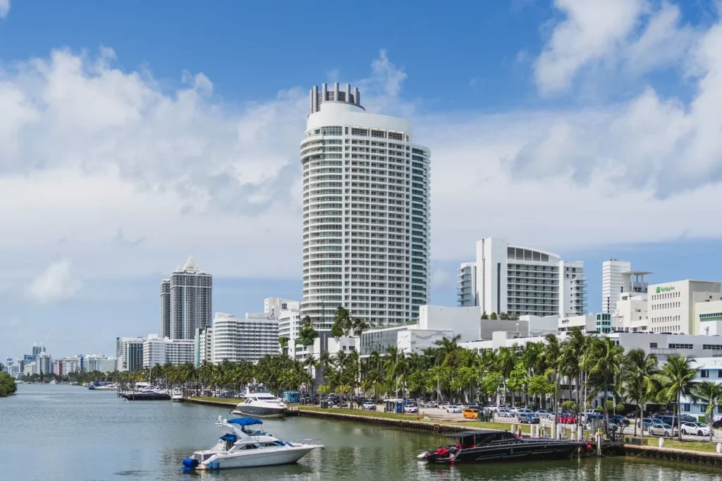 The modern high-rise Tresor Tower at the Fontainebleau hotel in Miami Beach