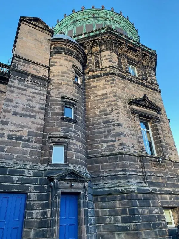 The Royal Observatory Edinburgh with a green dome.