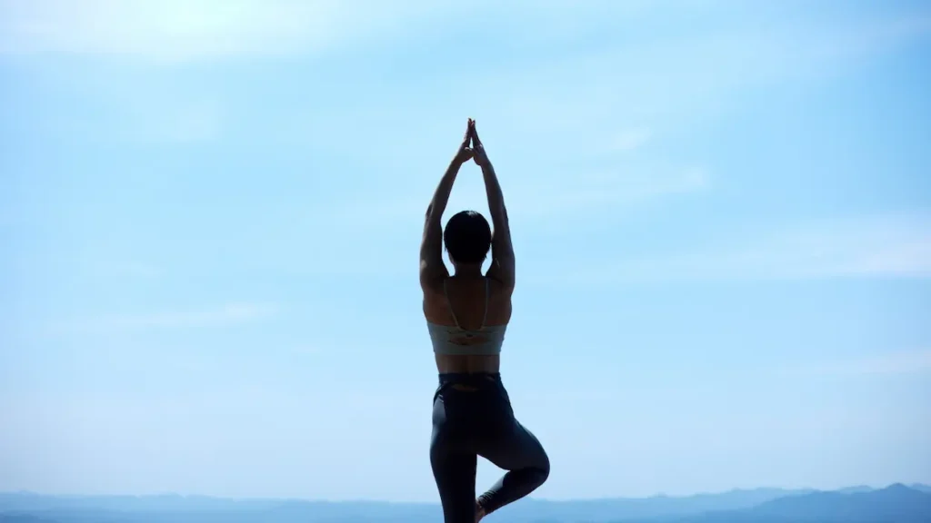 A woman doing yoga