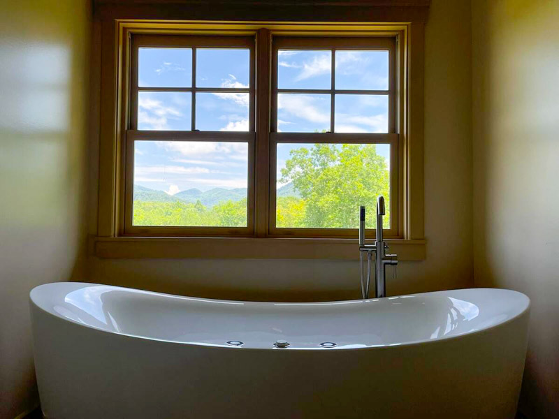 Enjoy stunning fall views right from the bathtub—pure relaxation with a view