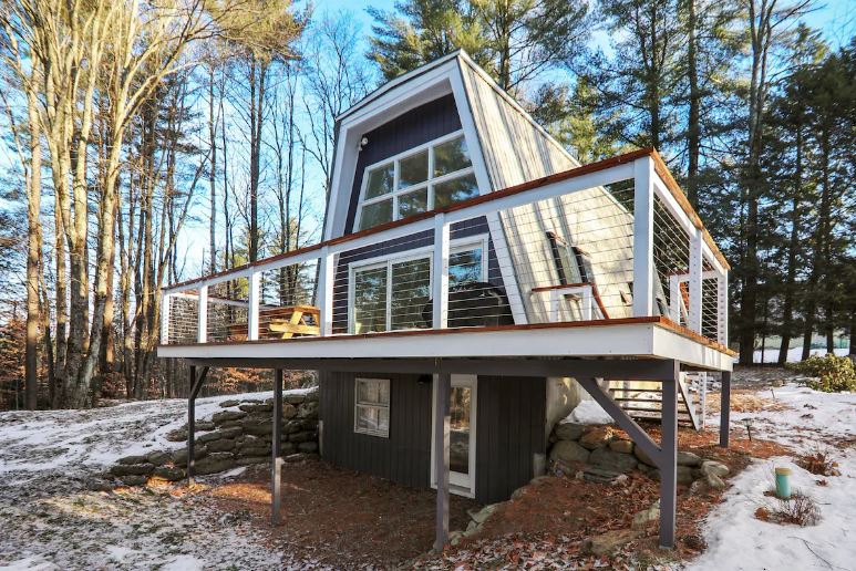 A-frame Airbnb rental in Stowe, VT