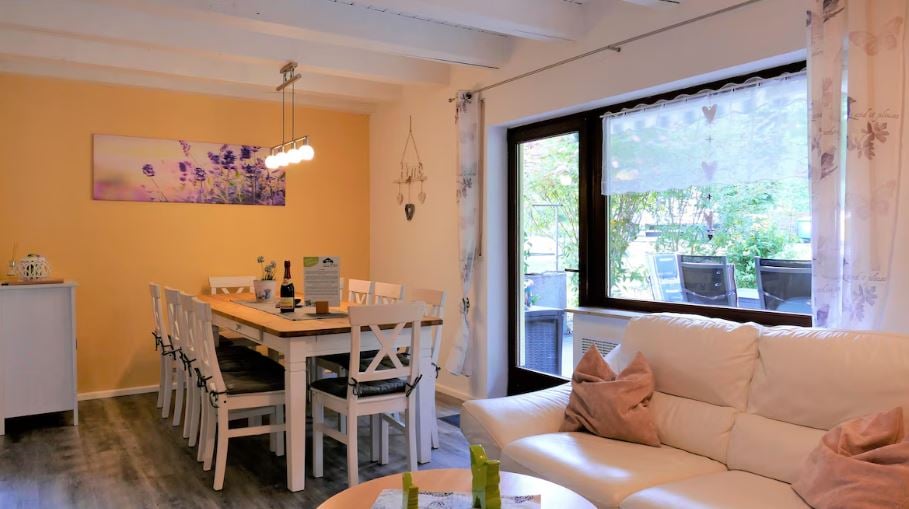Cozy dining and living room area