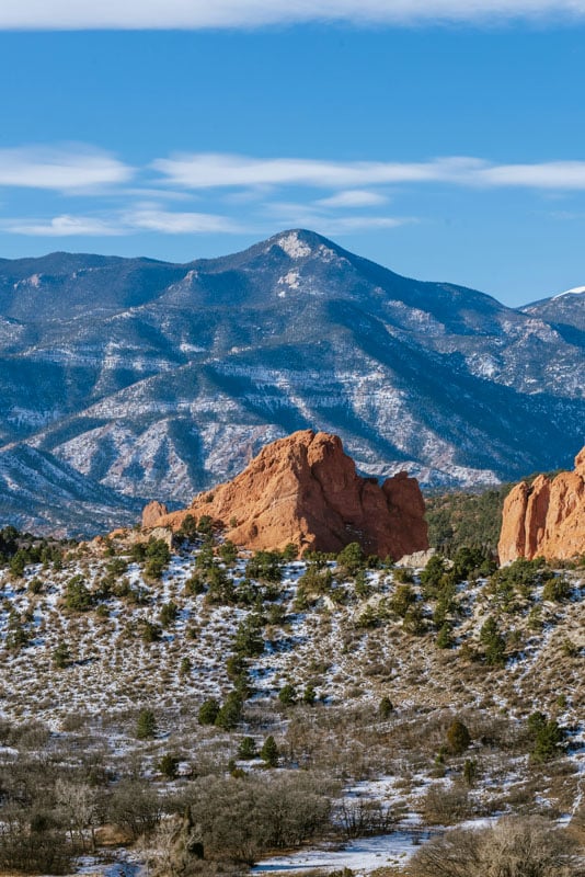 Garden of the Gods is a free park with towering red rock formations, best explored on foot at sunrise or sunset.