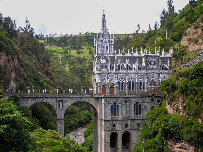 Image showing daytime view of Las Lajas Sanctuary in Colombia