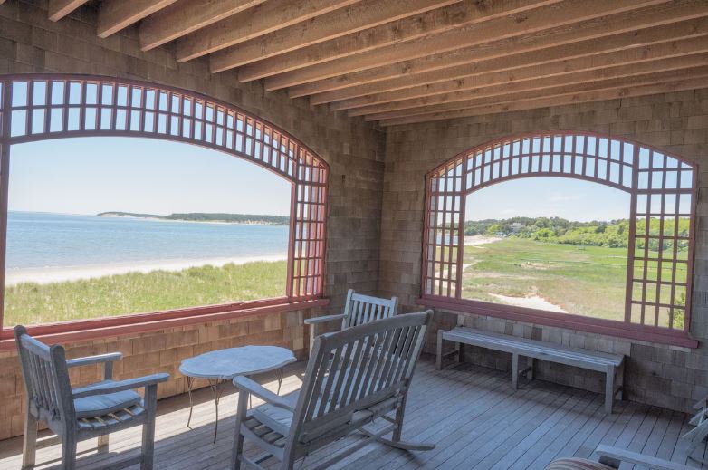 Open air front porch with beautiful views