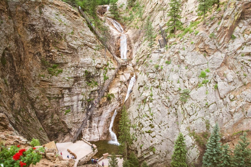 The Broadmoor Seven Falls features stunning waterfalls, scenic views, and a trail with views of Colorado Springs.