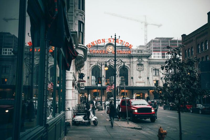 Start your day at Denver’s Union Station, a historic hub with cafes, bars, shops, and great people-watching.