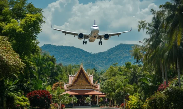 airplane flying over Thailand