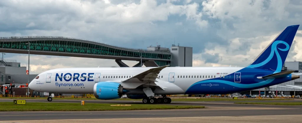 Norse Atlantic Airways Boeing 787 Dreamliner taxiing on an airport runway