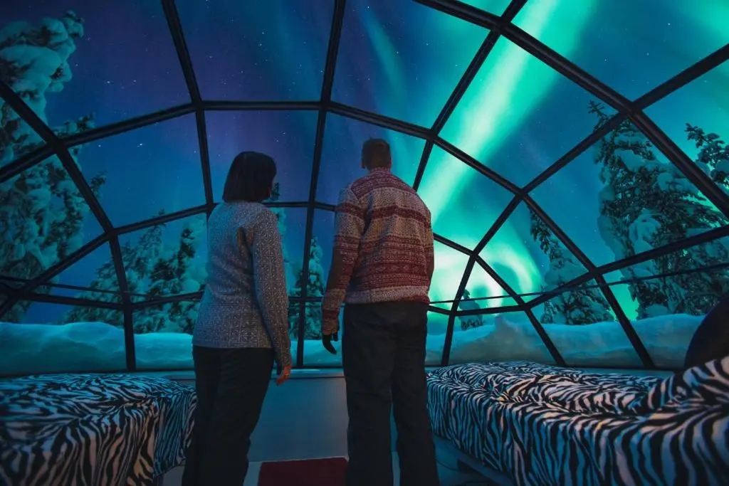 Beautiful glass igloo in Finland