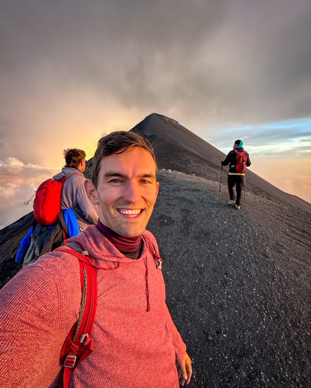 My photo of me hiking Acatenango, near Antigua
