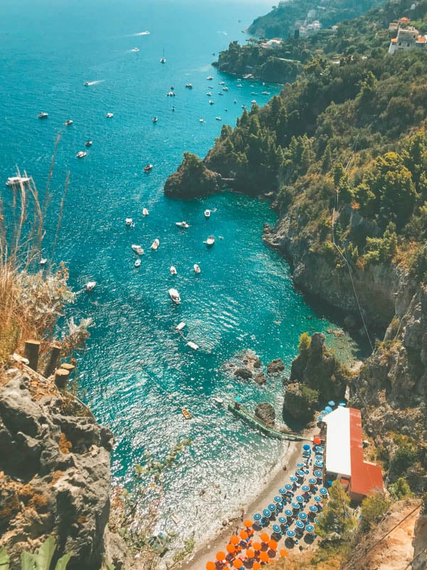Beautiful beach on the Amalfi Coast