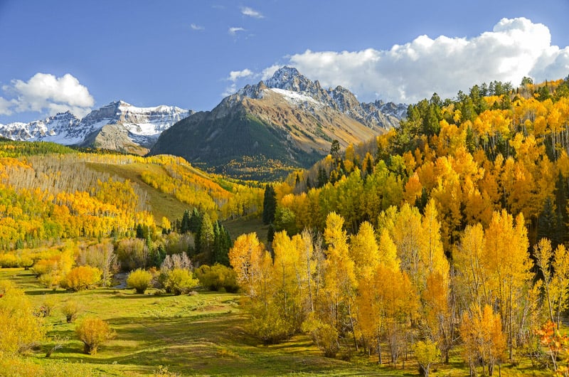 Dallas Divide in Colorado with beautiful aspen trees