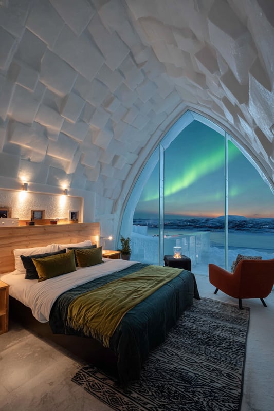 Ice hotel in Scandinavia