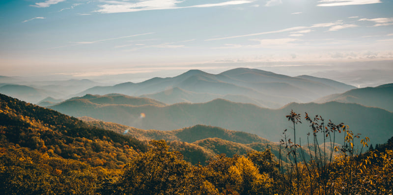 Blue Ridge Mountains with fall colors