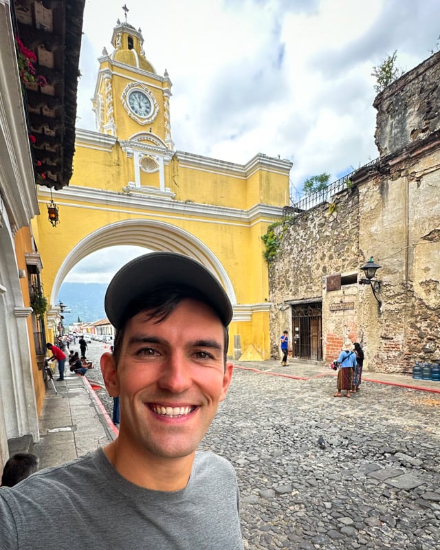 My photo of me walking through Antigua