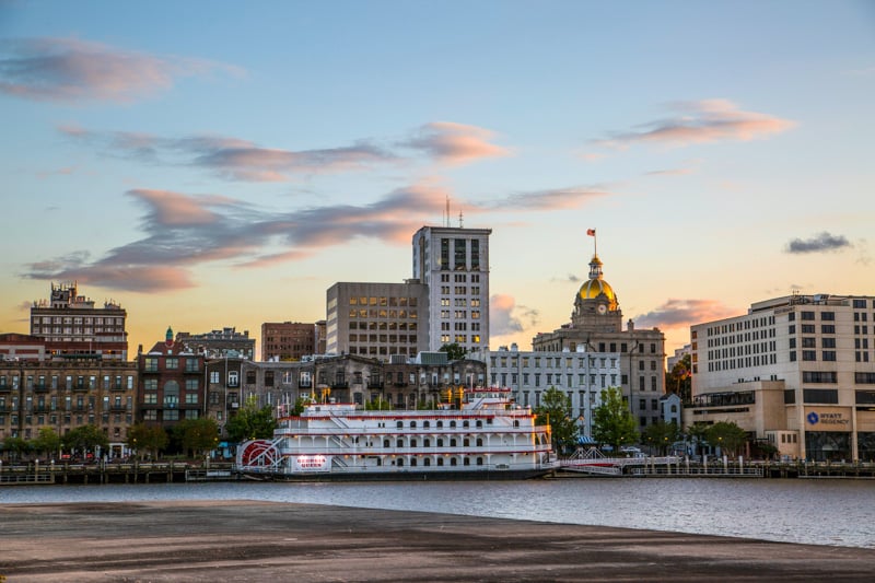 Savannah's gorgeous waterfront area