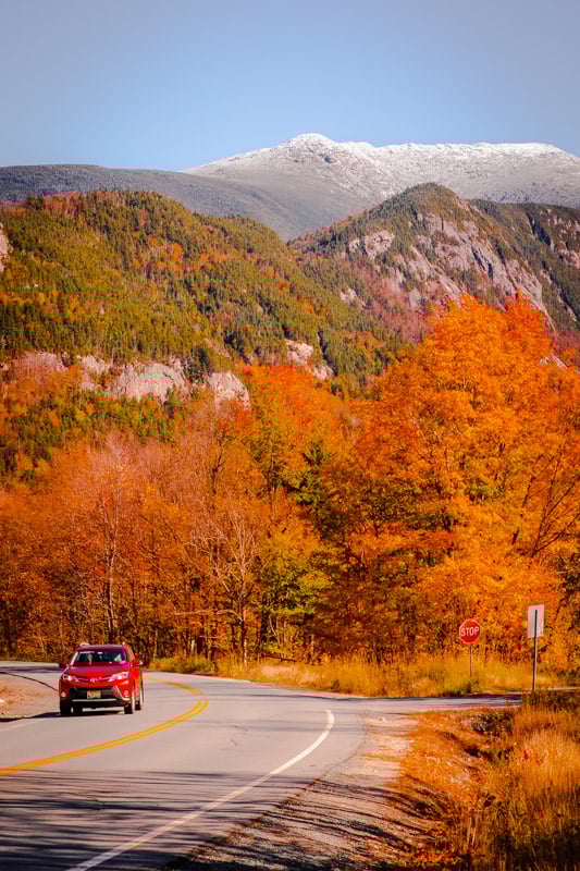 My photo, showing when fall turns into winter in the White Mountains