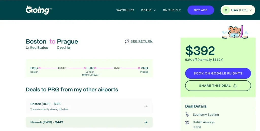 This flight deal from Boston to Prague, found on Going.com, is one of the cheapest ways to fly to Europe's Christmas markets. 