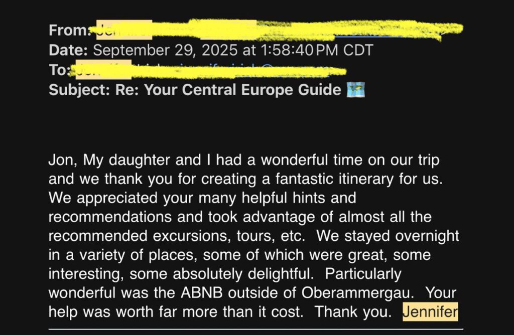 Customer review from Jennifer on her Central Europe Global Viewpoint Guide