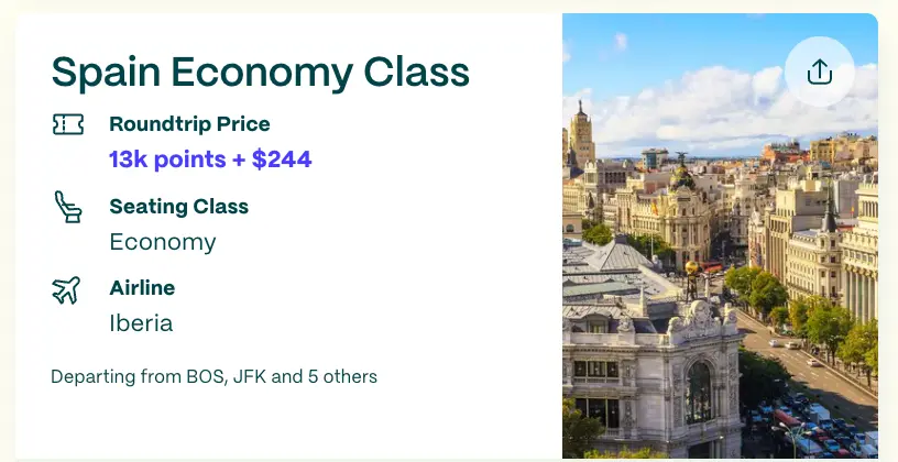 I found this roundtrip flight deal for Spring Break 2026 thanks to Going, from the U.S. to Spain. 