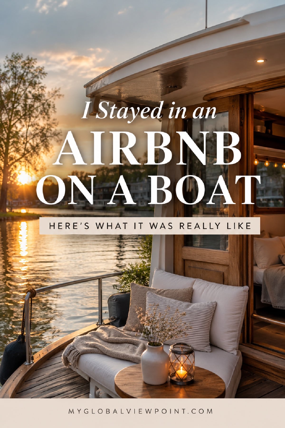 Top Airbnbs on a boat including yachts and houseboats in the USA Pinterest Image