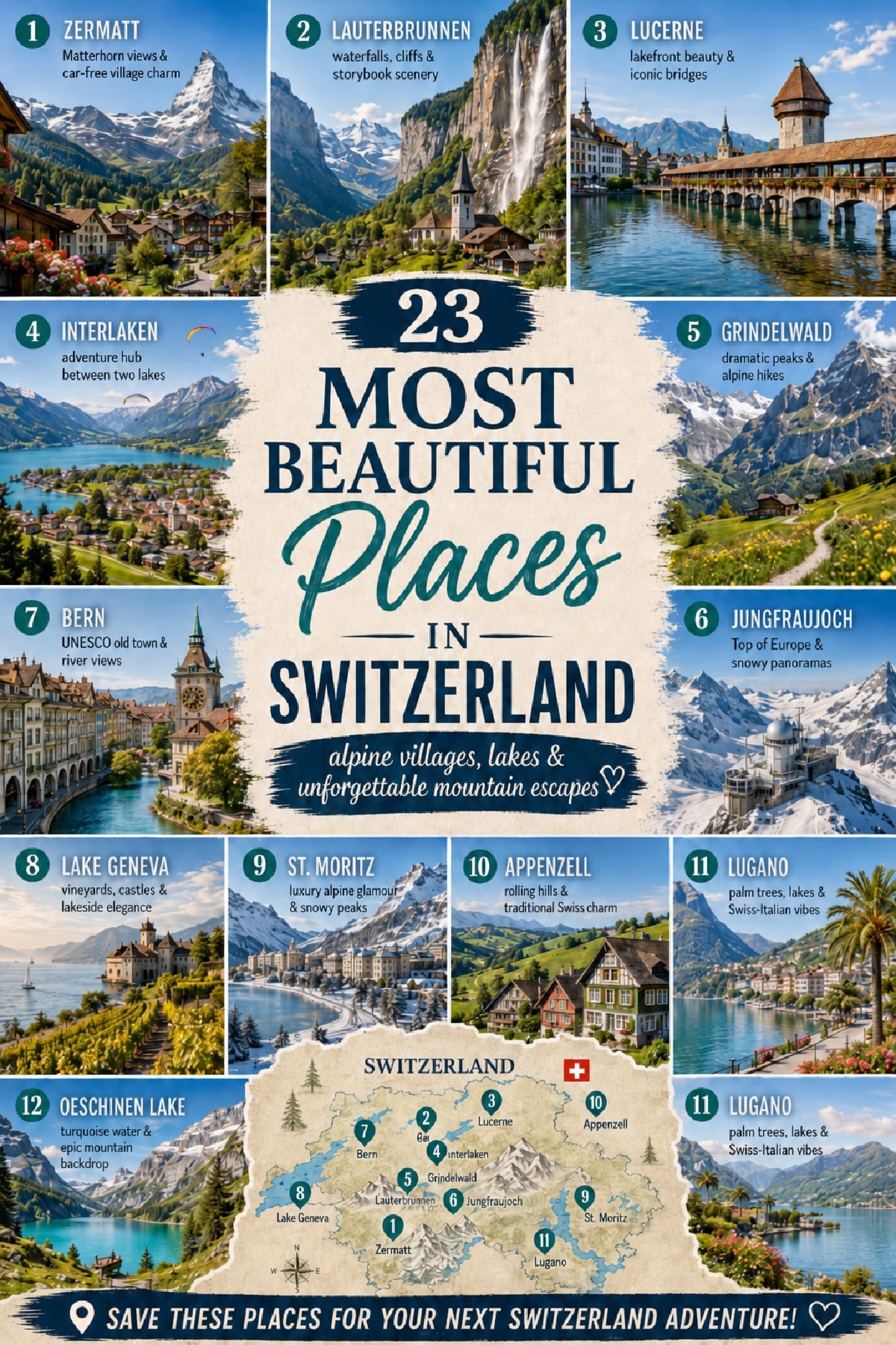 These places in Switzerland showcase the most beautiful scenery in Europe.