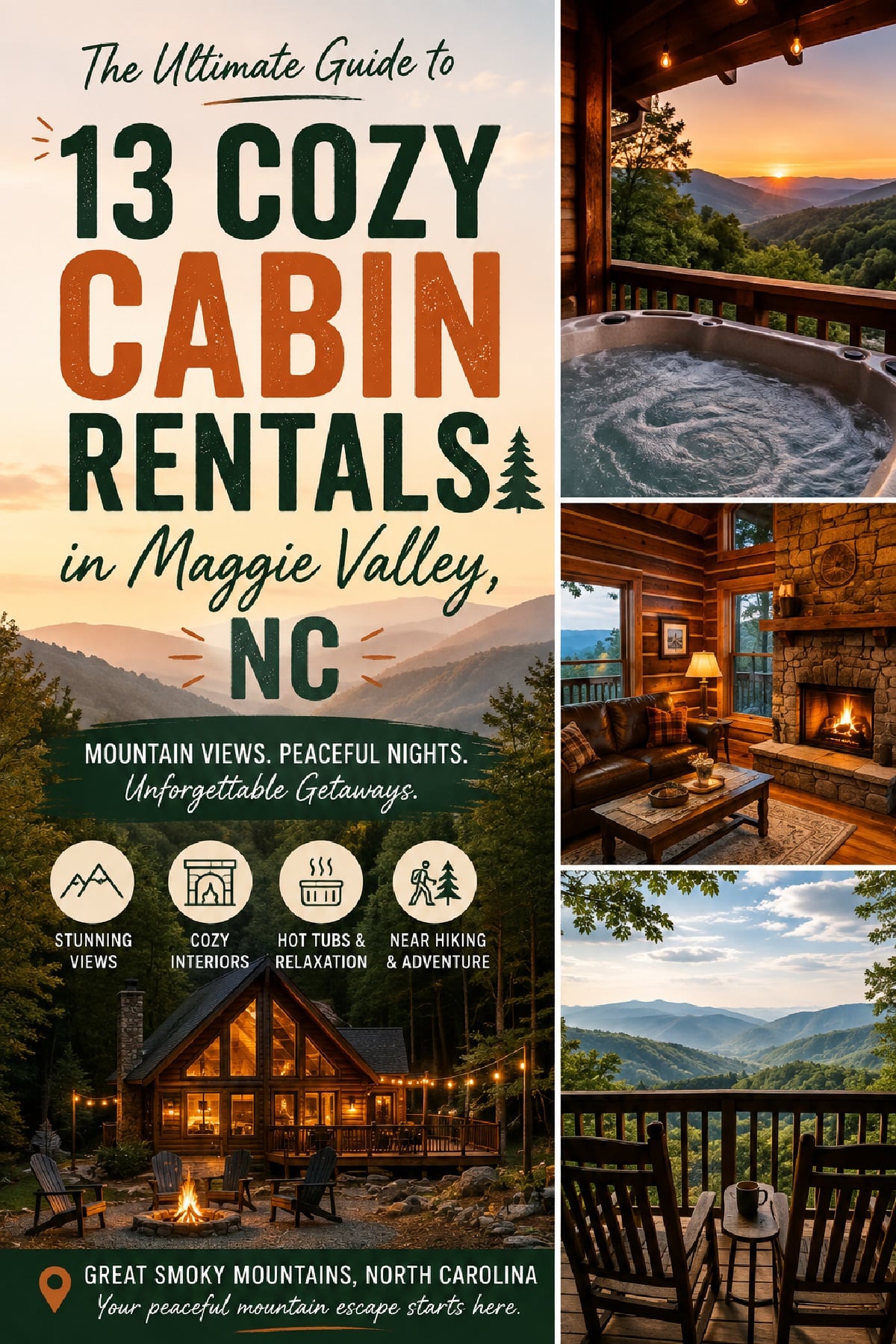 Cozy cabin rentals to book in Maggie Valley, NC