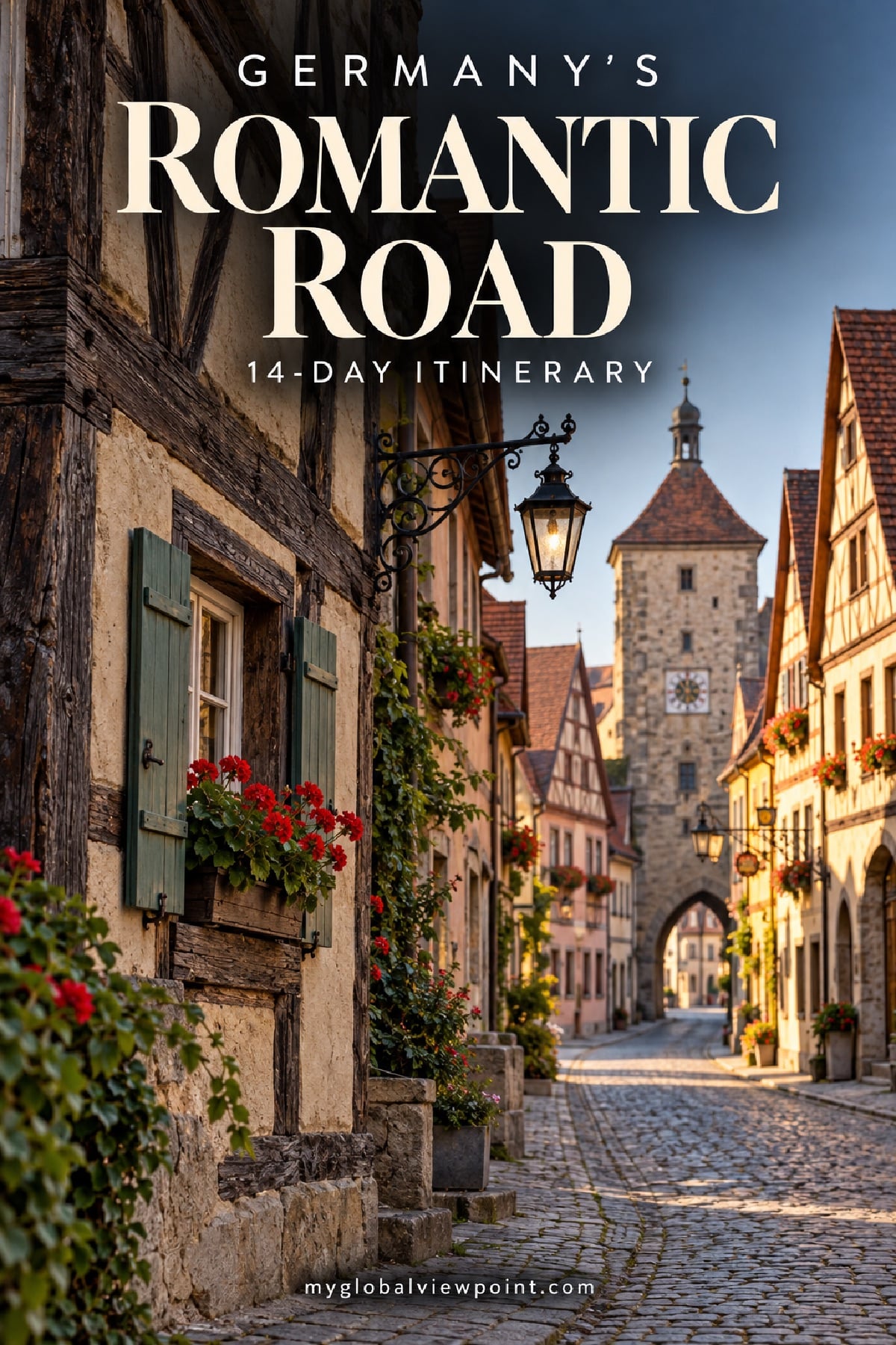 Germany's Romantic Road 14-day itinerary, medieval street in Rothenburg ob der Tauber